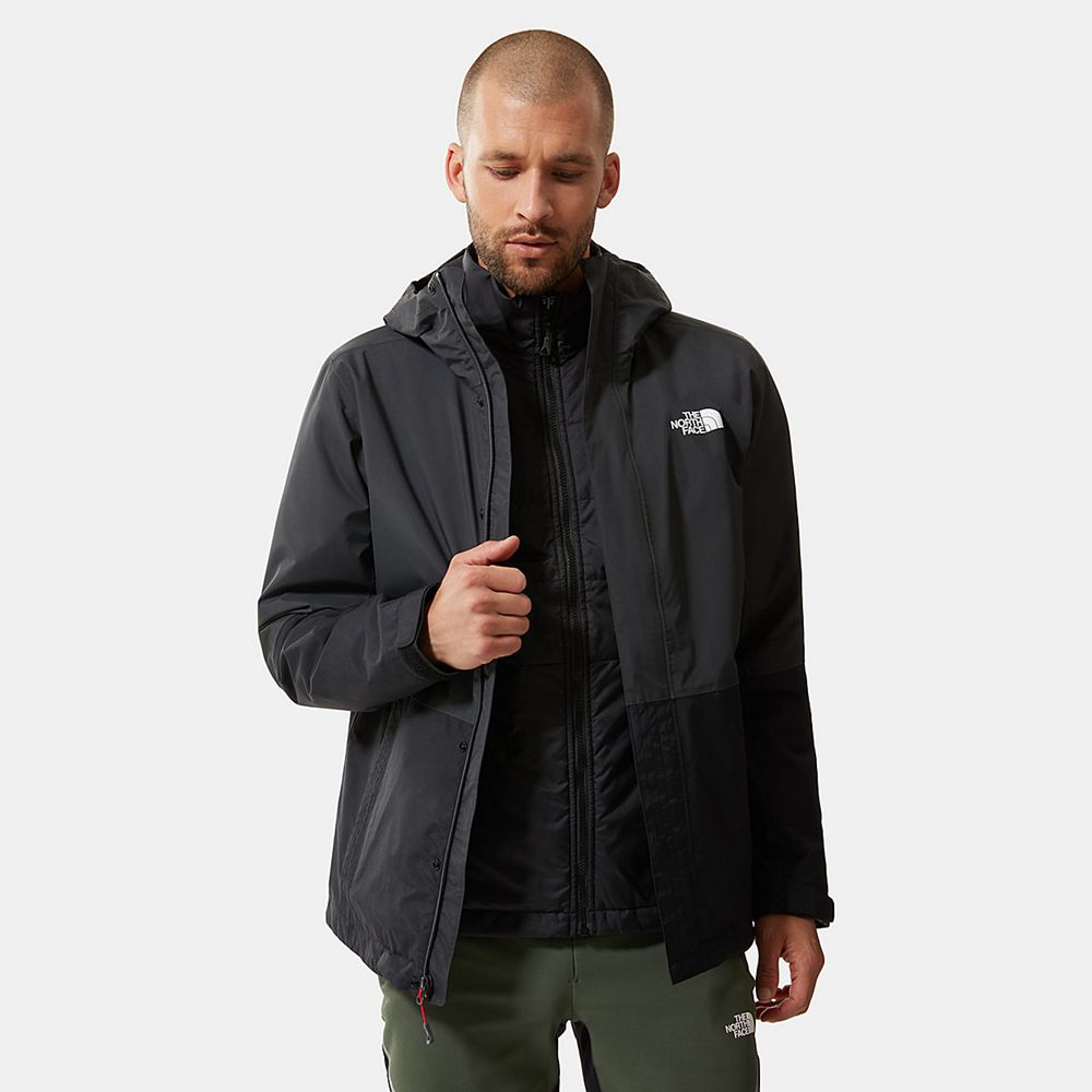 The North Face 3-In-1 Jackets Mens Australia - The North Face New Synthetic Triclimate Grey / Black